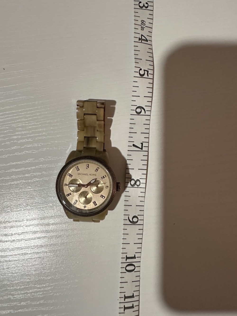 Michael Kors Gold and Cream Resin Bracelet Watch - Picture 10 of 10